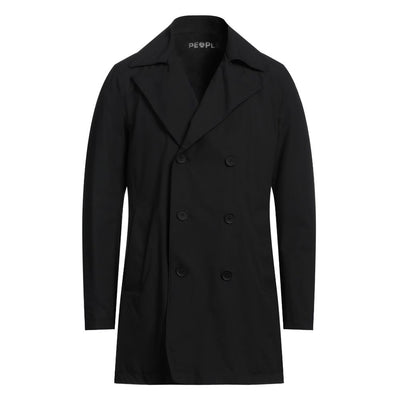 Trench-coat noir en polyester recyclé People Of Shibuya pour homme