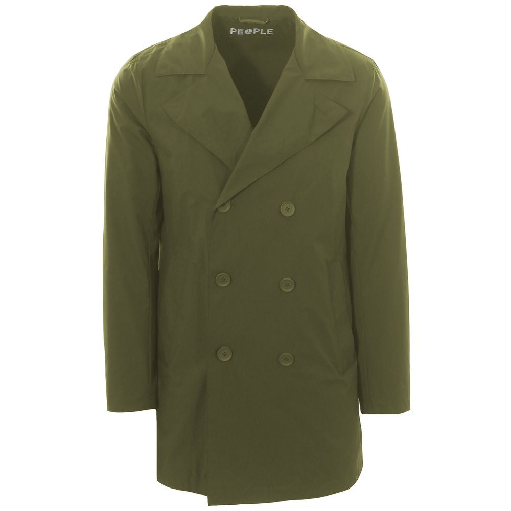 Trench-coat vert en polyester recyclé pour homme People Of Shibuya