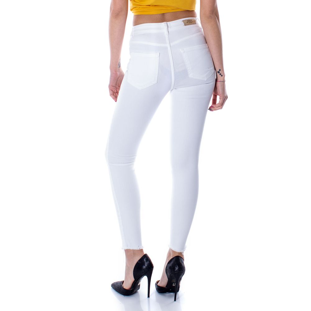 Jean skinny en coton blanc uniquement