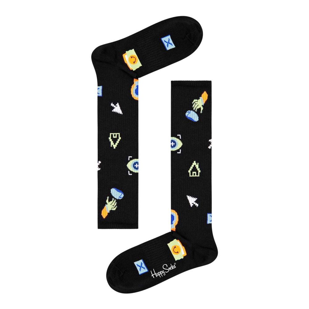 Happy Socks Zwarte Katoenen Sok