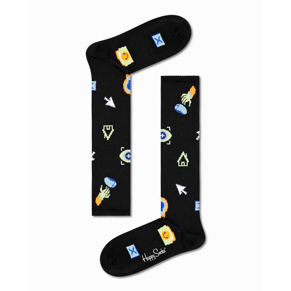 Happy Socks Zwarte Katoenen Sok