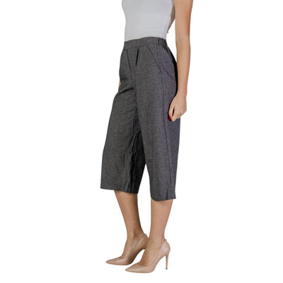 Pantalon court en polyester noir et blanc Vero Moda