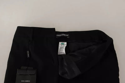Pantalon fuselé en laine à rayures noires et blanches Dolce &amp; Gabbana