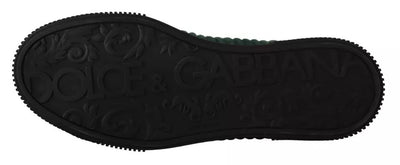 Baskets montantes en velours côtelé vert Dolce &amp; Gabbana pour homme