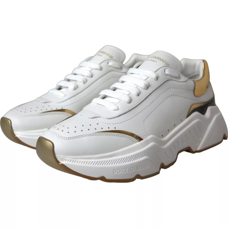 Dolce &amp; Gabbana White Gold DAYMASTER leren sneakers herenschoenen