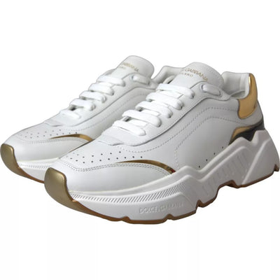 Dolce &amp; Gabbana White Gold DAYMASTER leren sneakers herenschoenen