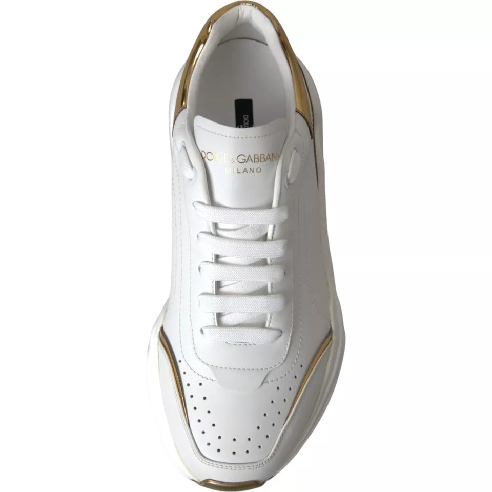 Dolce &amp; Gabbana White Gold DAYMASTER leren sneakers herenschoenen