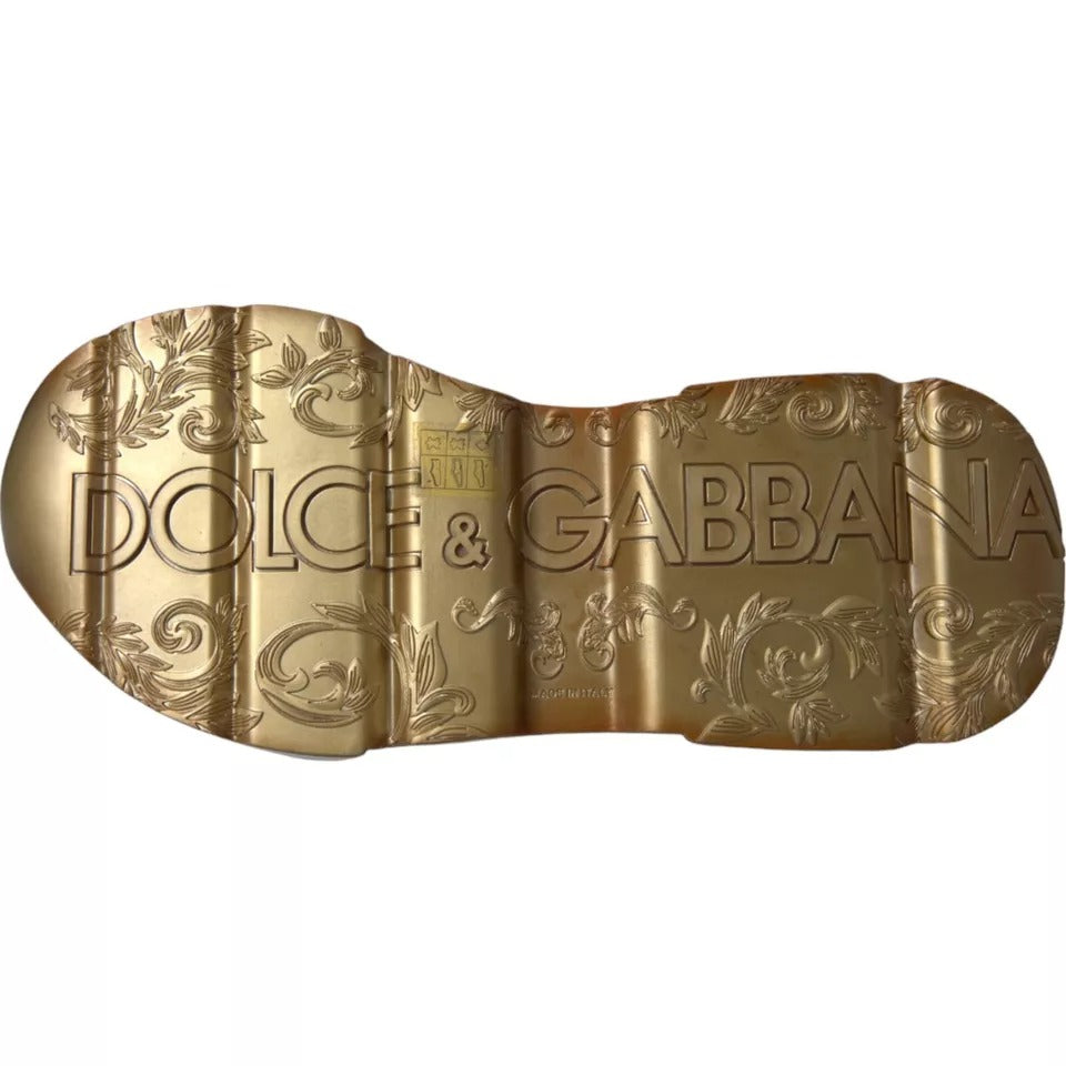 Dolce &amp; Gabbana White Gold DAYMASTER leren sneakers herenschoenen