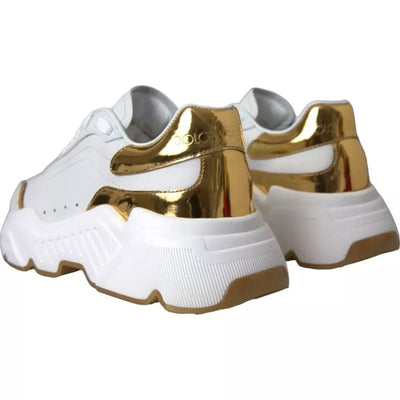Dolce &amp; Gabbana White Gold DAYMASTER leren sneakers herenschoenen