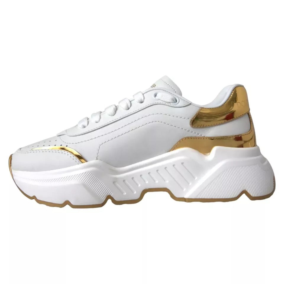 Dolce &amp; Gabbana White Gold DAYMASTER leren sneakers herenschoenen
