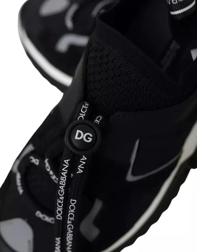 Dolce &amp; Gabbana Zwart Wit Logo Sorrento Heren Sneakers Schoenen