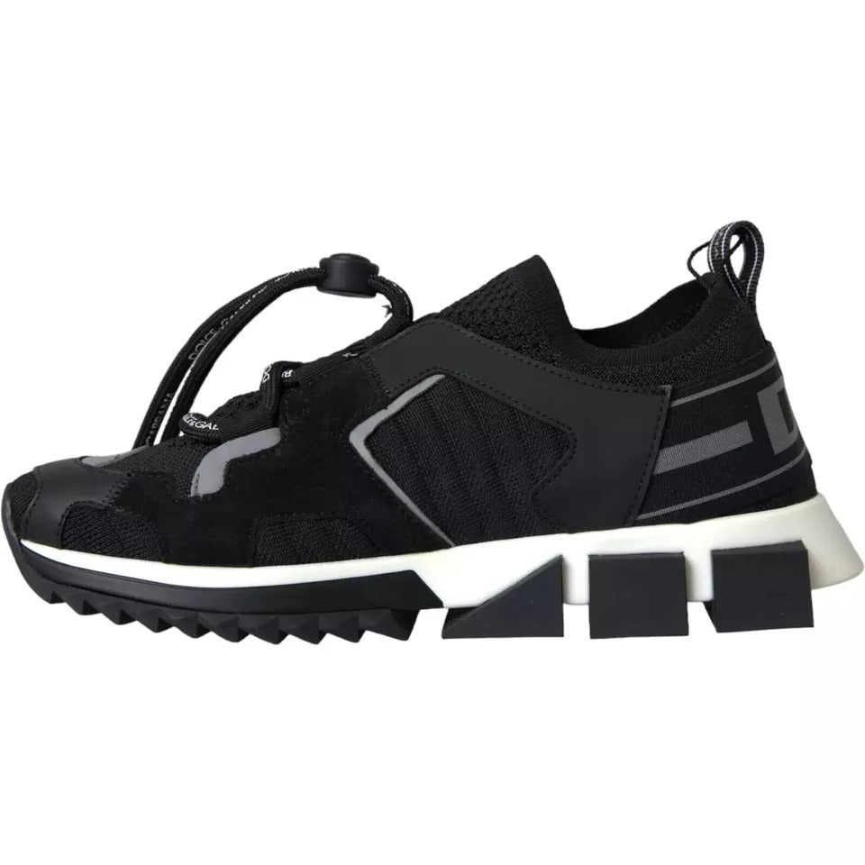 Dolce &amp; Gabbana Zwart Wit Logo Sorrento Heren Sneakers Schoenen