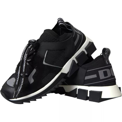 Dolce &amp; Gabbana Zwart Wit Logo Sorrento Heren Sneakers Schoenen