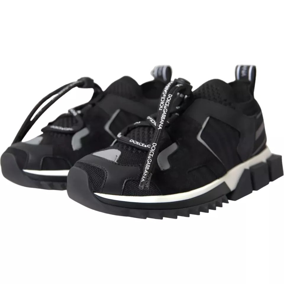 Dolce &amp; Gabbana Zwart Wit Logo Sorrento Heren Sneakers Schoenen