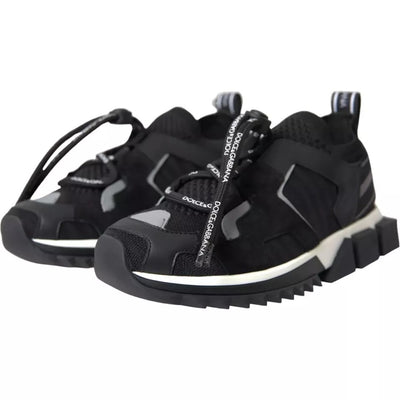 Dolce &amp; Gabbana Zwart Wit Logo Sorrento Heren Sneakers Schoenen