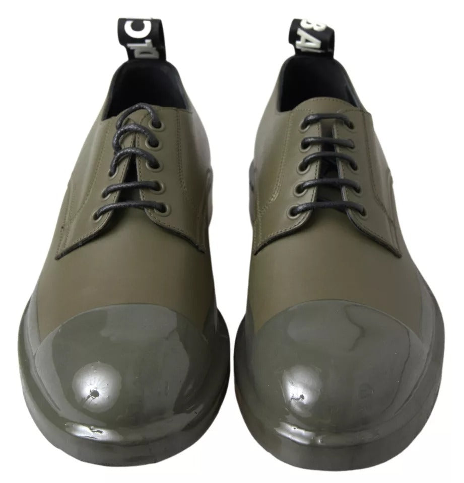 Dolce &amp; Gabbana groene leren schoenen met rubberen zool