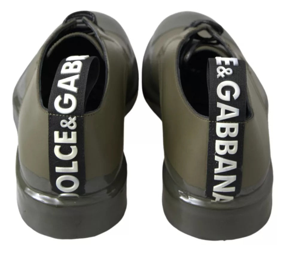 Dolce &amp; Gabbana groene leren schoenen met rubberen zool
