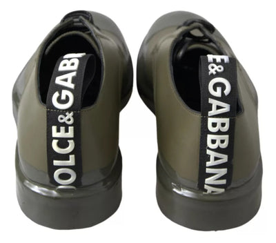 Dolce &amp; Gabbana groene leren schoenen met rubberen zool