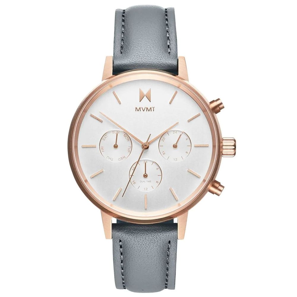 MVMT Grijs Leren Horloge