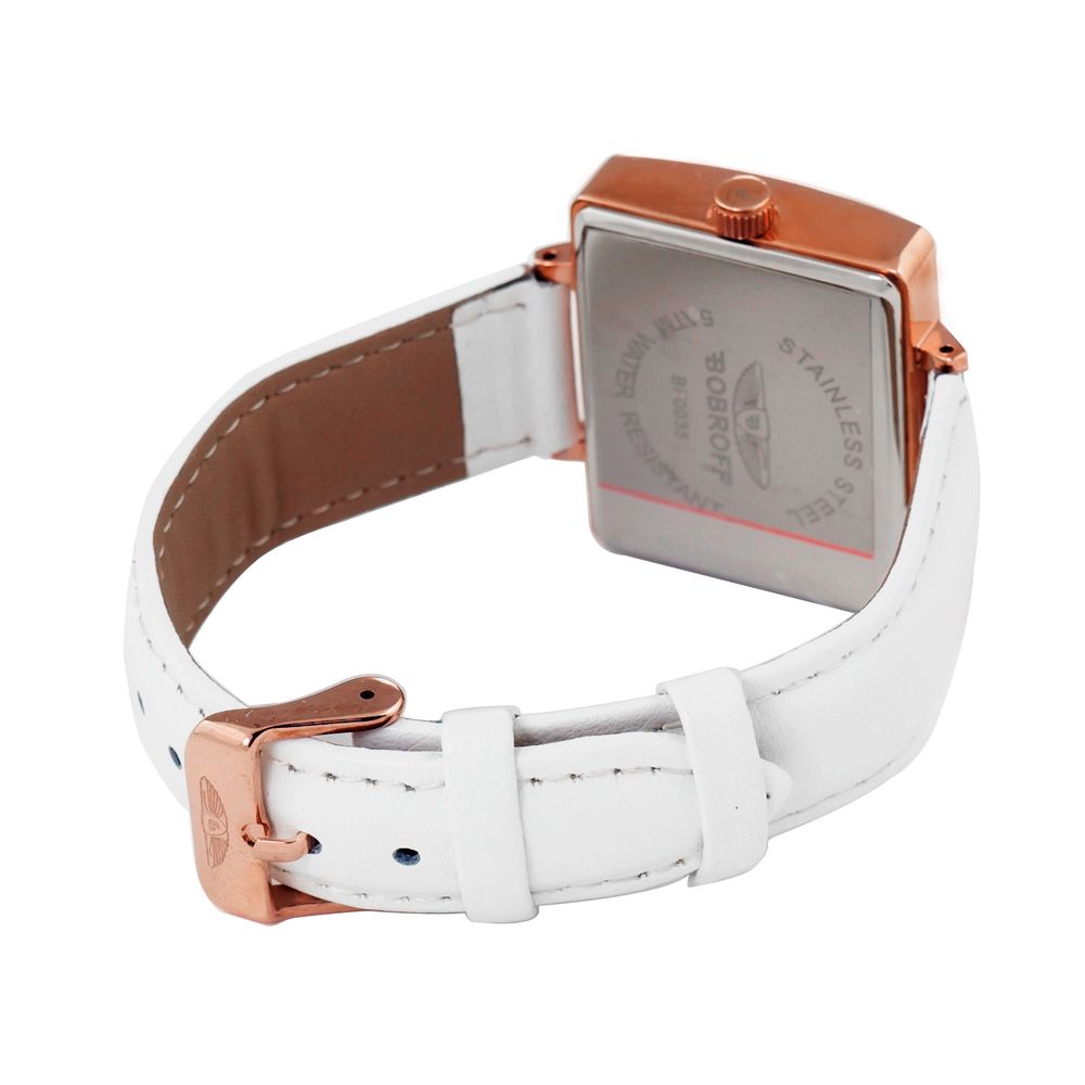 Bobroff Wit Leren Horloge