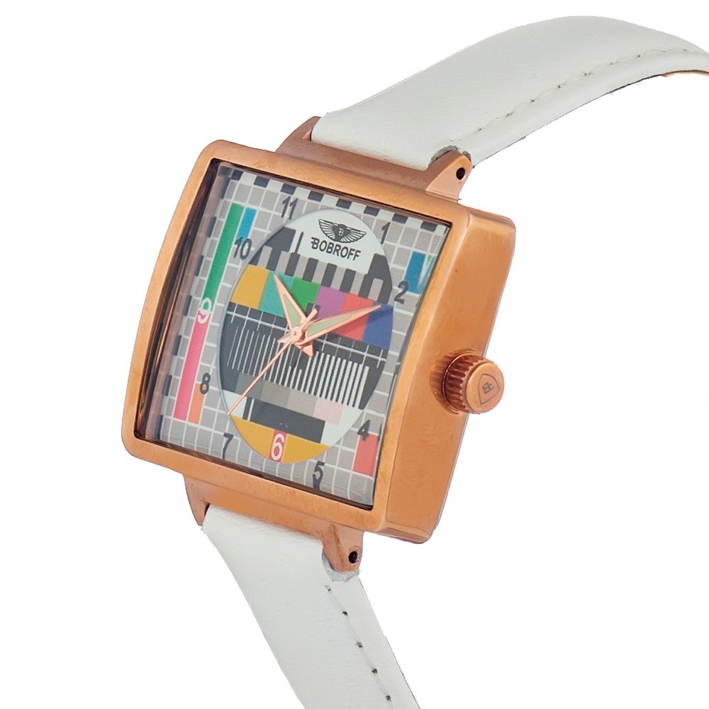 Bobroff Wit Leren Horloge