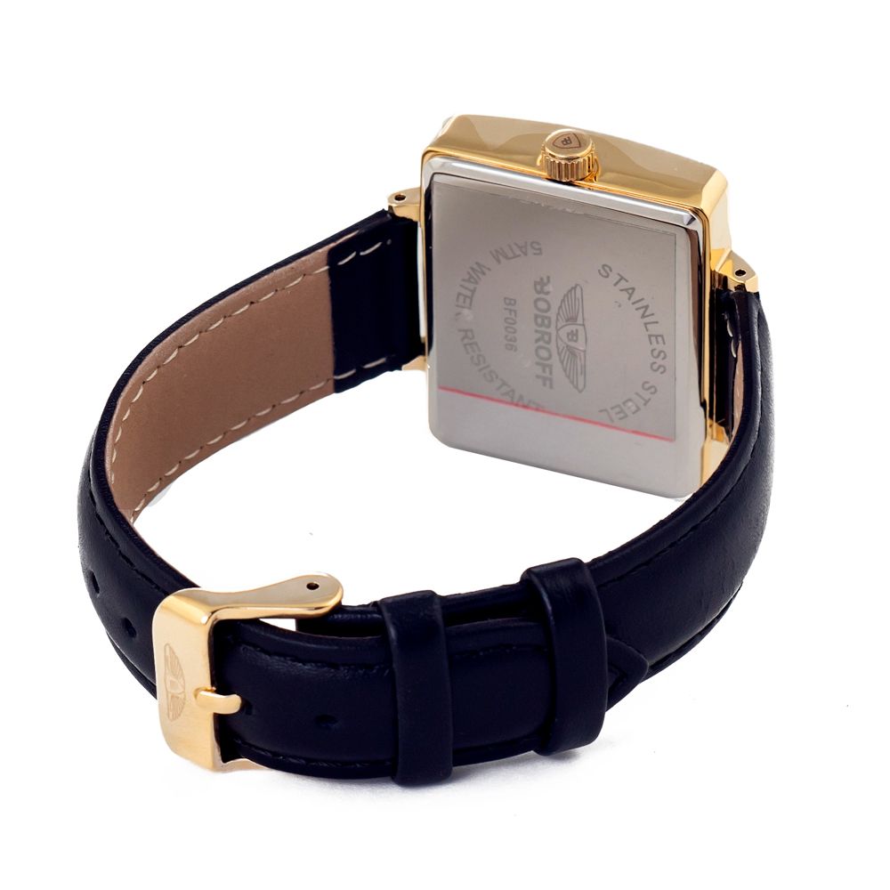 Bobroff Zwart Leren Horloge