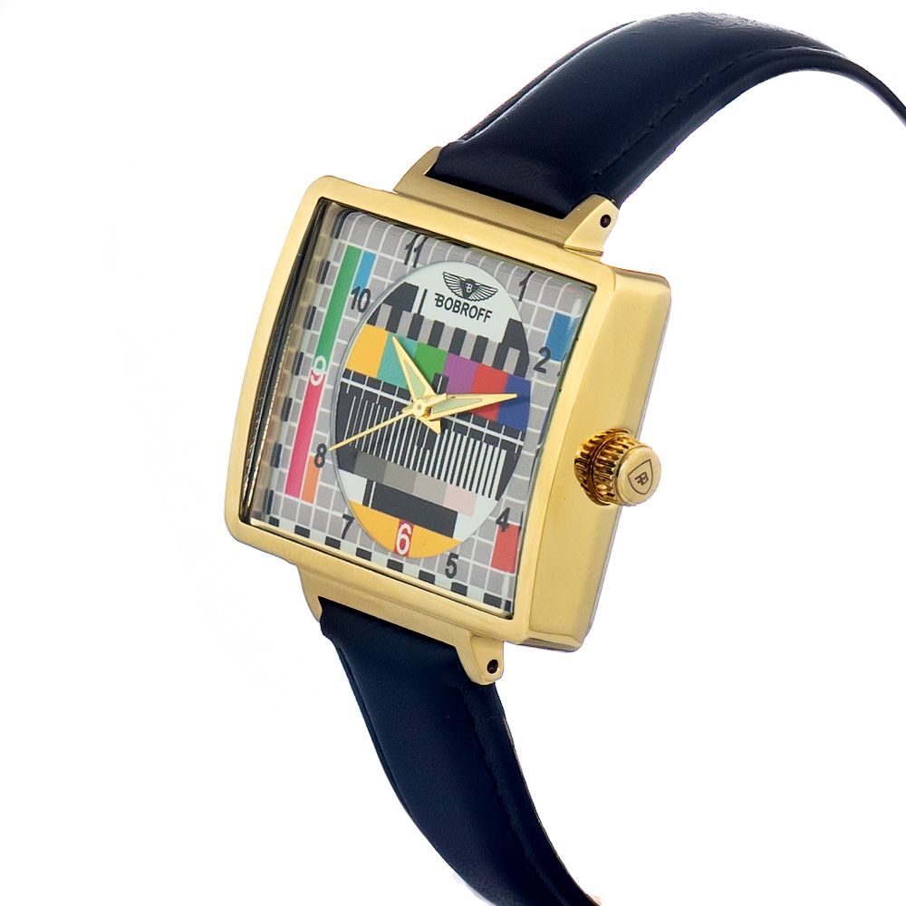 Bobroff Zwart Leren Horloge