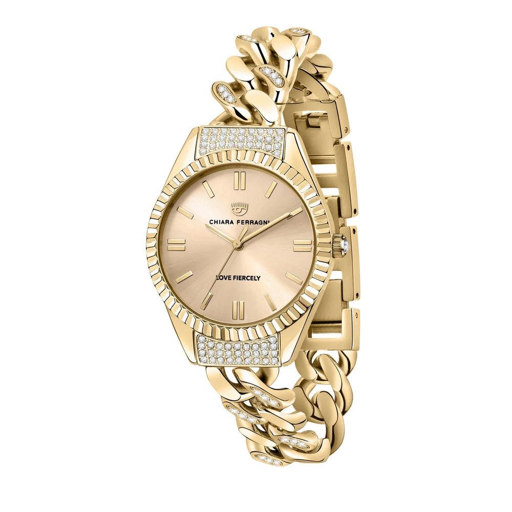 Chiara Ferragni gouden roestvrijstalen horloge