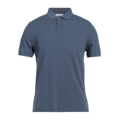 Alpha Studio Blue Cotton Polo Shirt