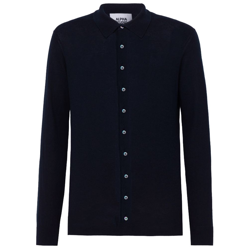 Alpha Studio Blauw Katoenen Shirt
