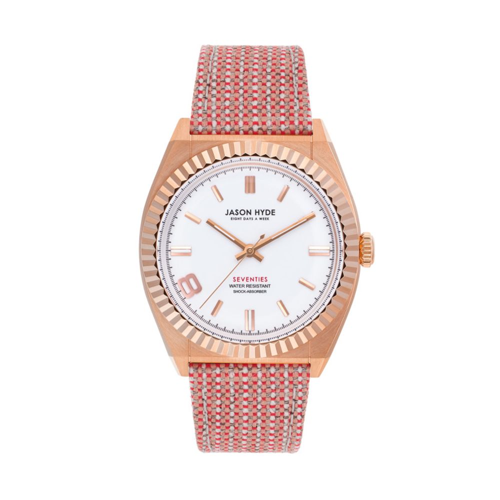 Jason Hyde Rood Textielhorloge