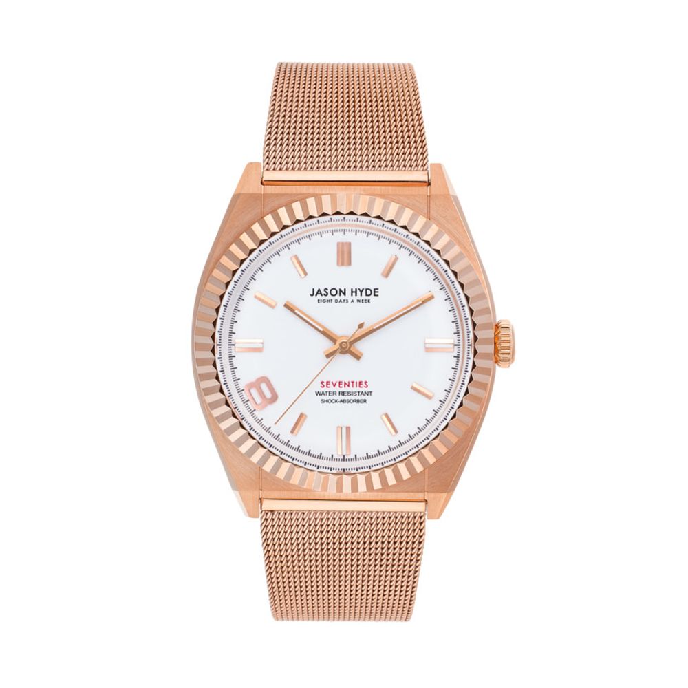 Jason Hyde Roségouden textielhorloge