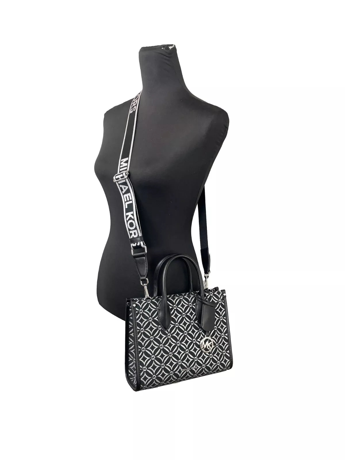 Petit sac fourre-tout à bandoulière zippé Mirella de Michael Kors, noir