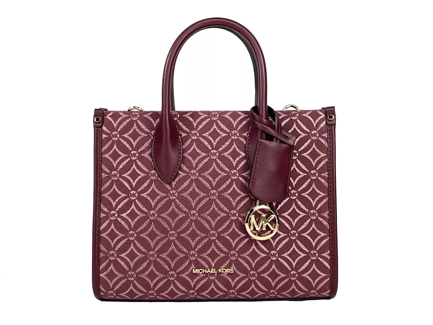 Petit sac fourre-tout à bandoulière zippé Mirella de Michael Kors, couleur sang de bœuf