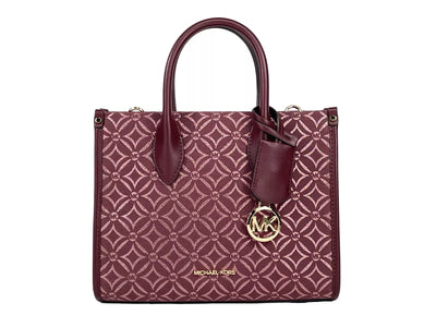 Petit sac fourre-tout à bandoulière zippé Mirella de Michael Kors, couleur sang de bœuf