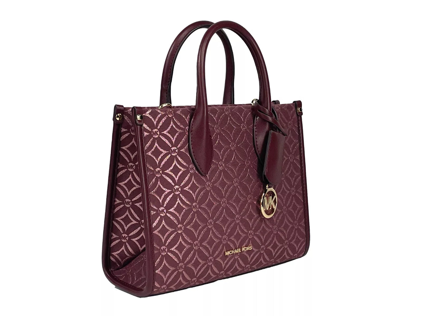 Petit sac fourre-tout à bandoulière zippé Mirella de Michael Kors, couleur sang de bœuf