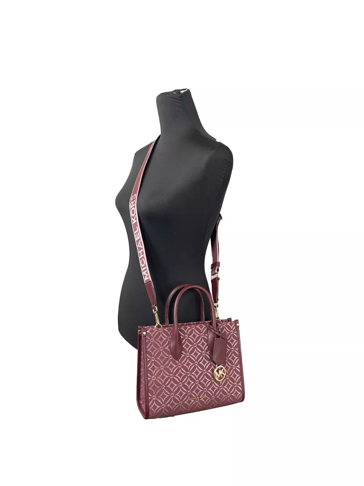 Petit sac fourre-tout à bandoulière zippé Mirella de Michael Kors, couleur sang de bœuf