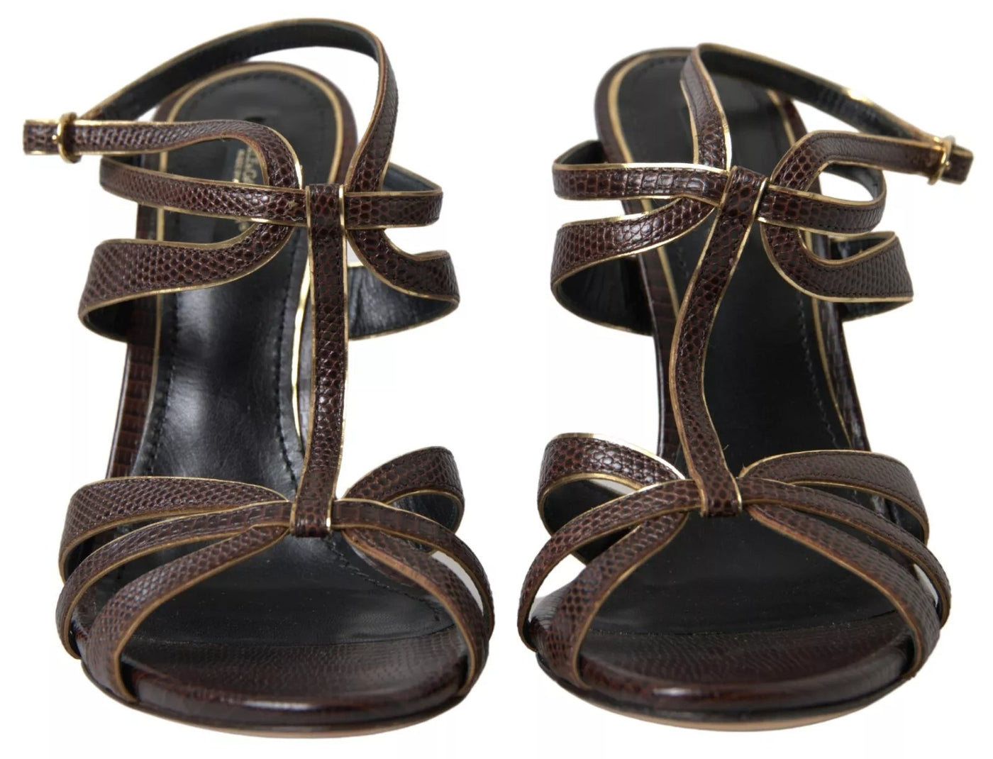 Dolce &amp; Gabbana Bruine Enkelband Stiletto Hakken Sandalen Schoenen