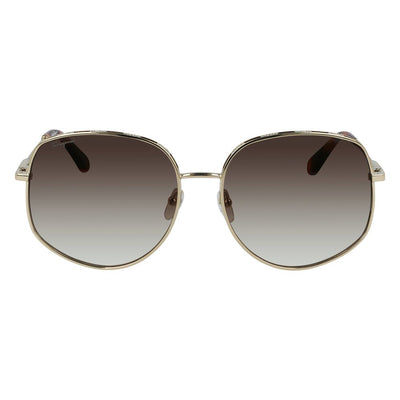 Salvatore Ferragamo Gold Metal Sunglasses