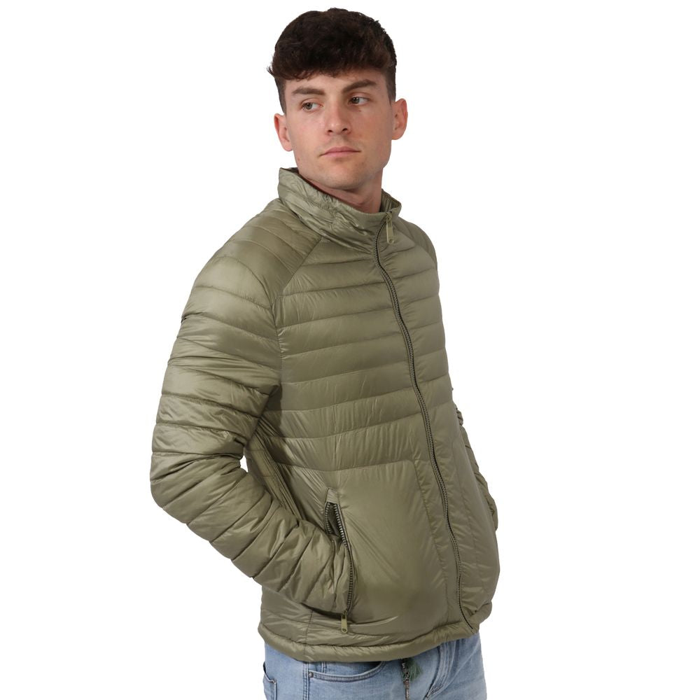 Oui, veste pour homme Yes Zee en nylon vert avec capuche dissimulable.