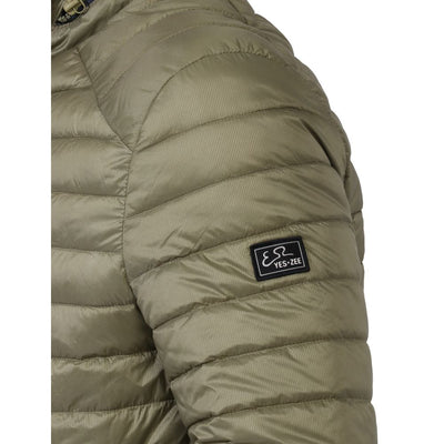 Oui, veste pour homme Yes Zee en nylon vert avec capuche dissimulable.
