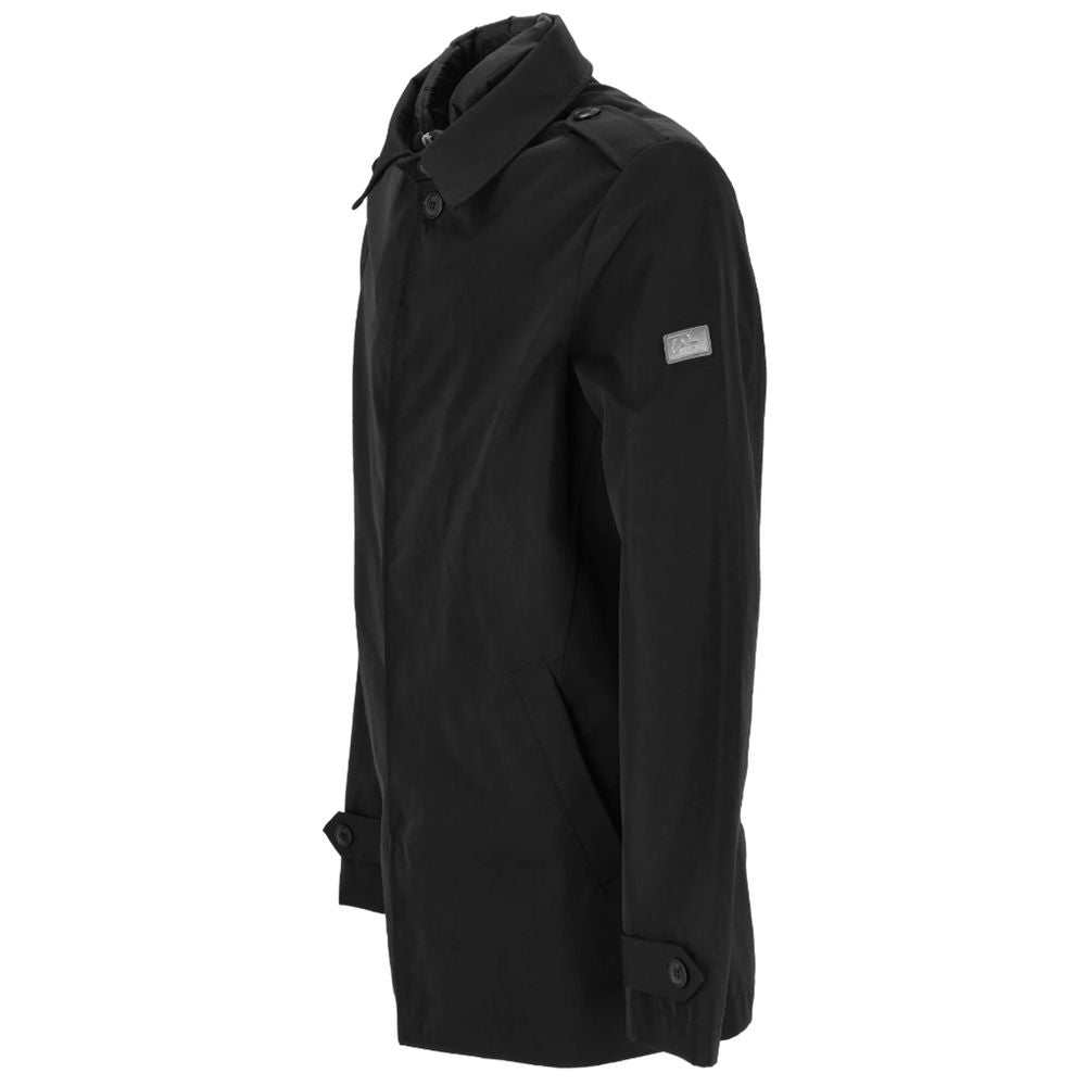 Oui, veste de trench pour homme en polyester noir de la marque Zee.