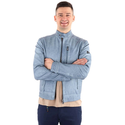 Oui, veste pour homme en polyéthylène bleu Zee.