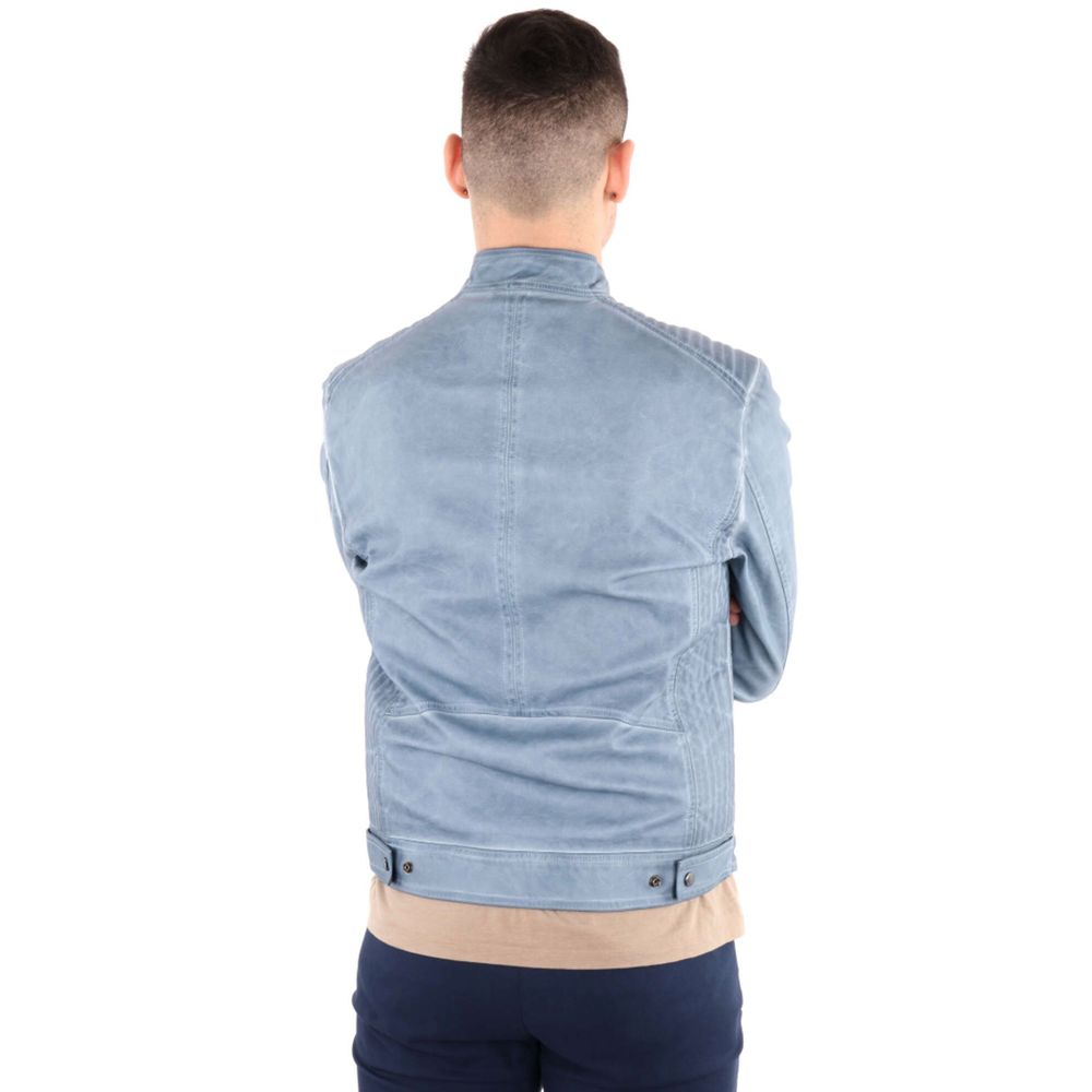 Oui, veste pour homme en polyéthylène bleu Zee.