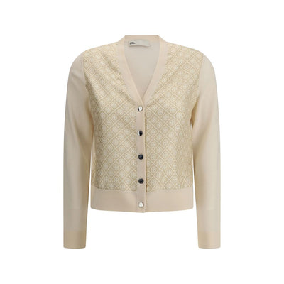 Tory Burch Zijden en wollen vest met logo's
