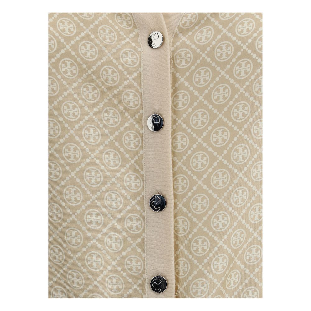 Tory Burch Zijden en wollen vest met logo's