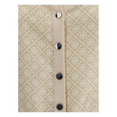 Tory Burch Zijden en wollen vest met logo's