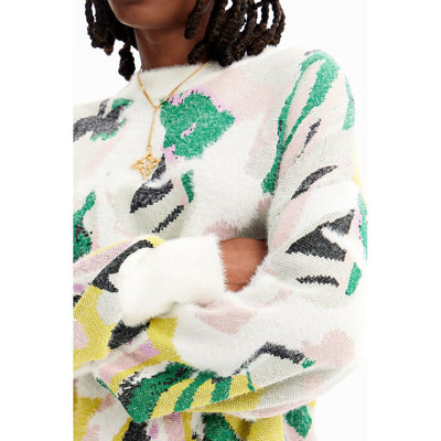 Desigual crèmekleurige polyamide trui