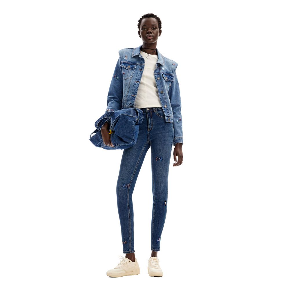 Jean skinny en coton bleu Desigual