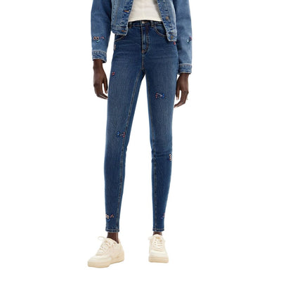 Jean skinny en coton bleu Desigual